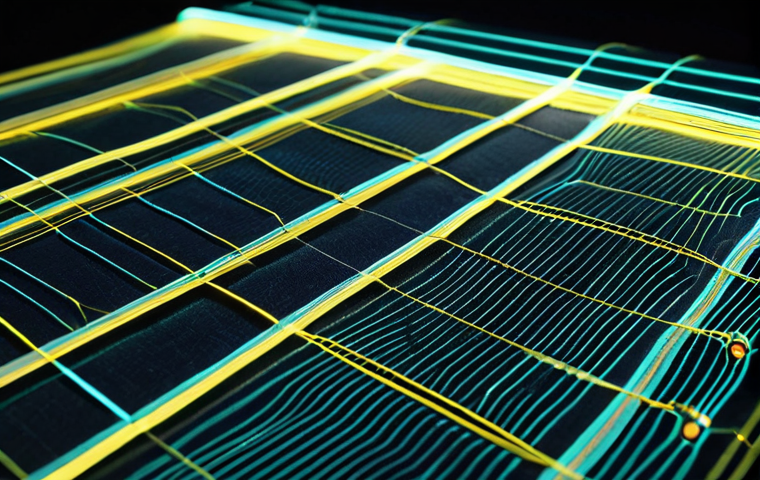 **Prompt:** A close-up of a futuristic smart textile, woven with glowing bio-luminescent threads and subtle integrated micro-sensors. The fabric appears responsive and adaptive, showcasing advanced material science and engineering. High detail, visionary, soft ambient lighting, emphasizing innovation in textile technology.