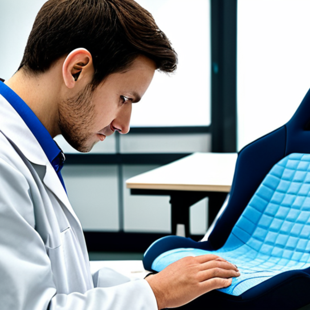 Textile Innovation in Automotive**

"A bright, modern automotive design studio. A young, professional textile engineer, fully clothed in a lab coat, is examining a high-tech, textured car seat material swatch. Advanced testing equipment is visible in the background. The focus is on the innovative textile and its contribution to lightweight vehicle design.  Perfect anatomy, well-formed hands, natural proportions. Safe for work, appropriate content, fully clothed, professional, family-friendly, high quality rendering."

**