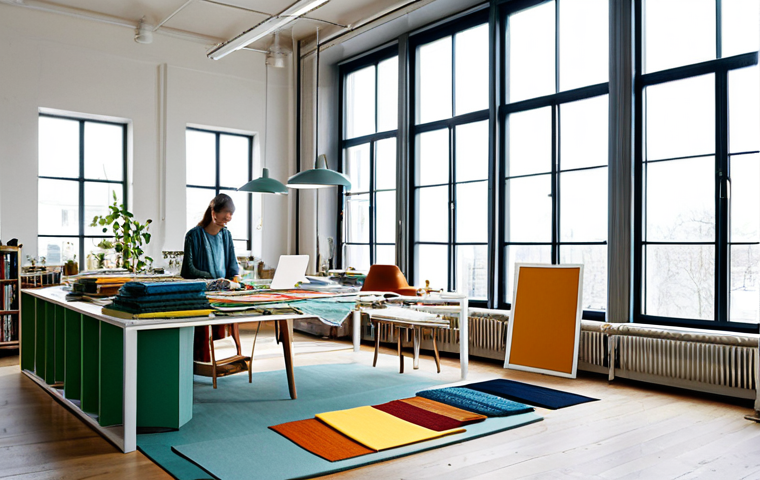 섬유기사 필기시험의 준비 방법 - Sustainable Textile Design Studio**
"A bright and modern textile design studio in Berlin, Germany, ...