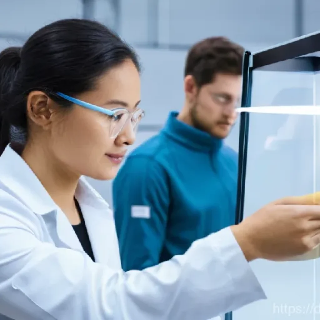 섬유기사와 관련 직종의 취업 시장 - **Smart Textiles for Future Living:**
    A vibrant and modern research laboratory, bustling with a ...