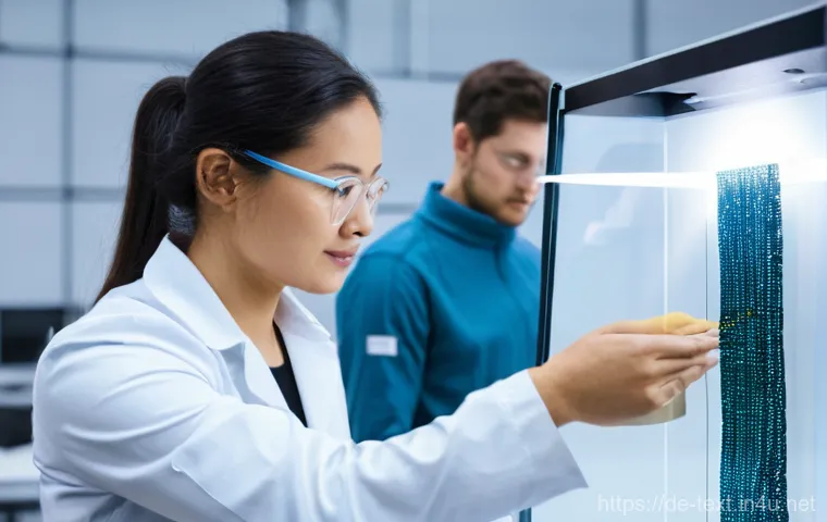 섬유기사와 관련 직종의 취업 시장 - **Smart Textiles for Future Living:**
A vibrant and modern research laboratory, bustling with a ...