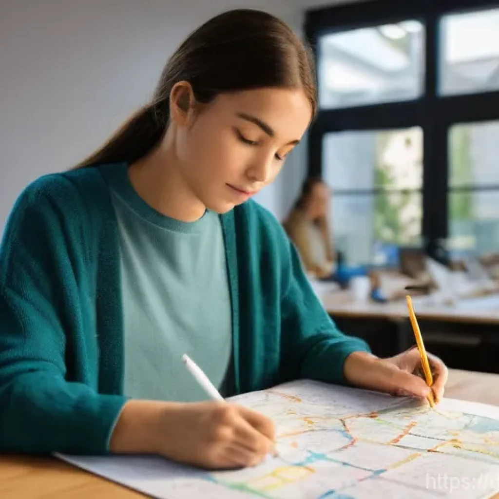 섬유기사와 시험 준비의 효과적인 방법 - "A focused, gender-neutral university student, dressed in comfortable, modest casual wear, is meticu...
