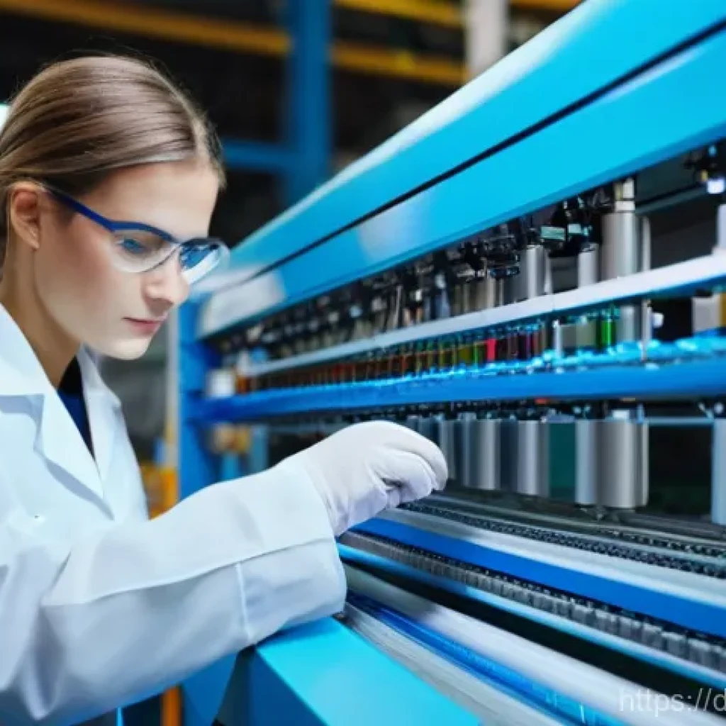 섬유기사 실기시험의 중요성 - **Prompt:** A focused young textile engineer, male or female, meticulously examining a high-tech wea...