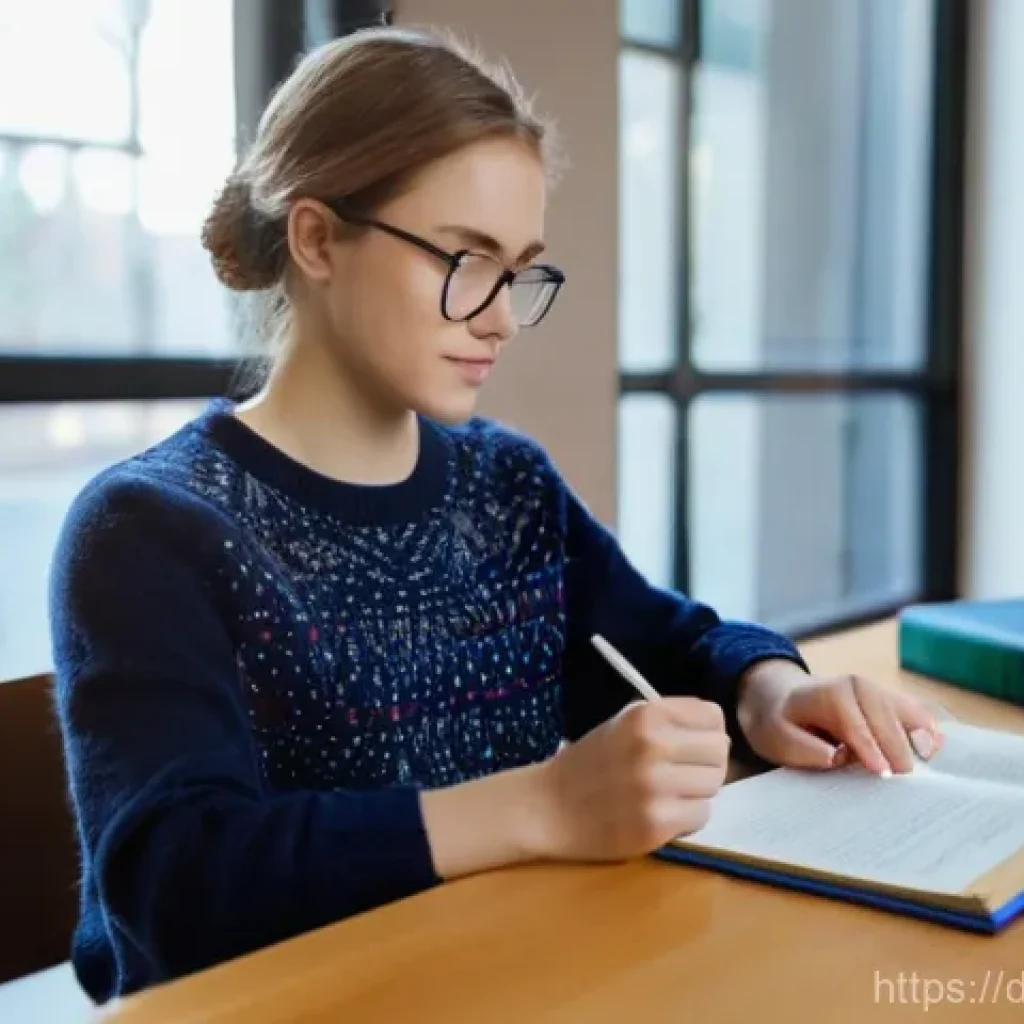 섬유기사 공부 시간 관리법 - **Prompt:** A focused young female university student, in her early twenties with light brown hair t...