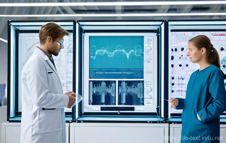 섬유기사 자격증의 가치와 전망 - **Prompt: Futuristic Smart Healthcare Textile Innovation in Germany**
"A sleek, modern research ...