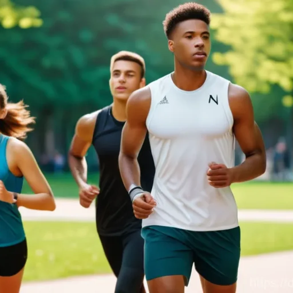 섬유기사 자격증 전망과 가치 - **Prompt:** A dynamic, high-definition image featuring a group of young, diverse athletes (men and w...