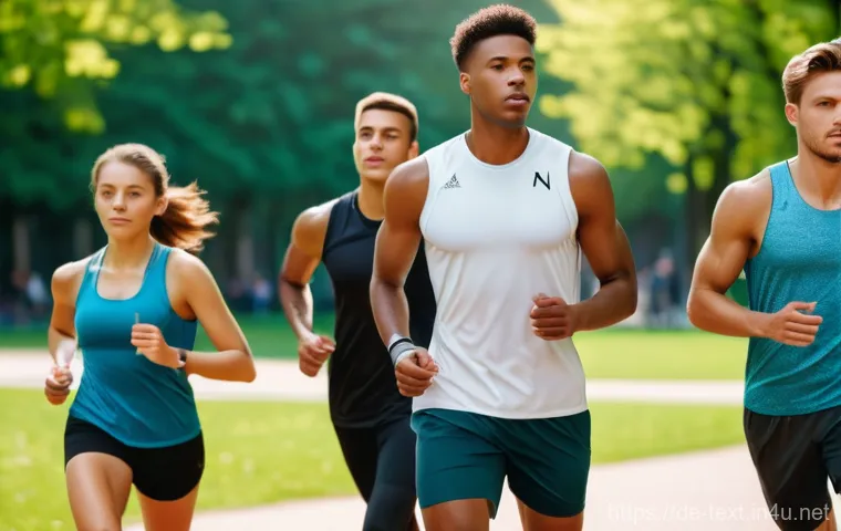 섬유기사 자격증 전망과 가치 - **Prompt:** A dynamic, high-definition image featuring a group of young, diverse athletes (men and w...