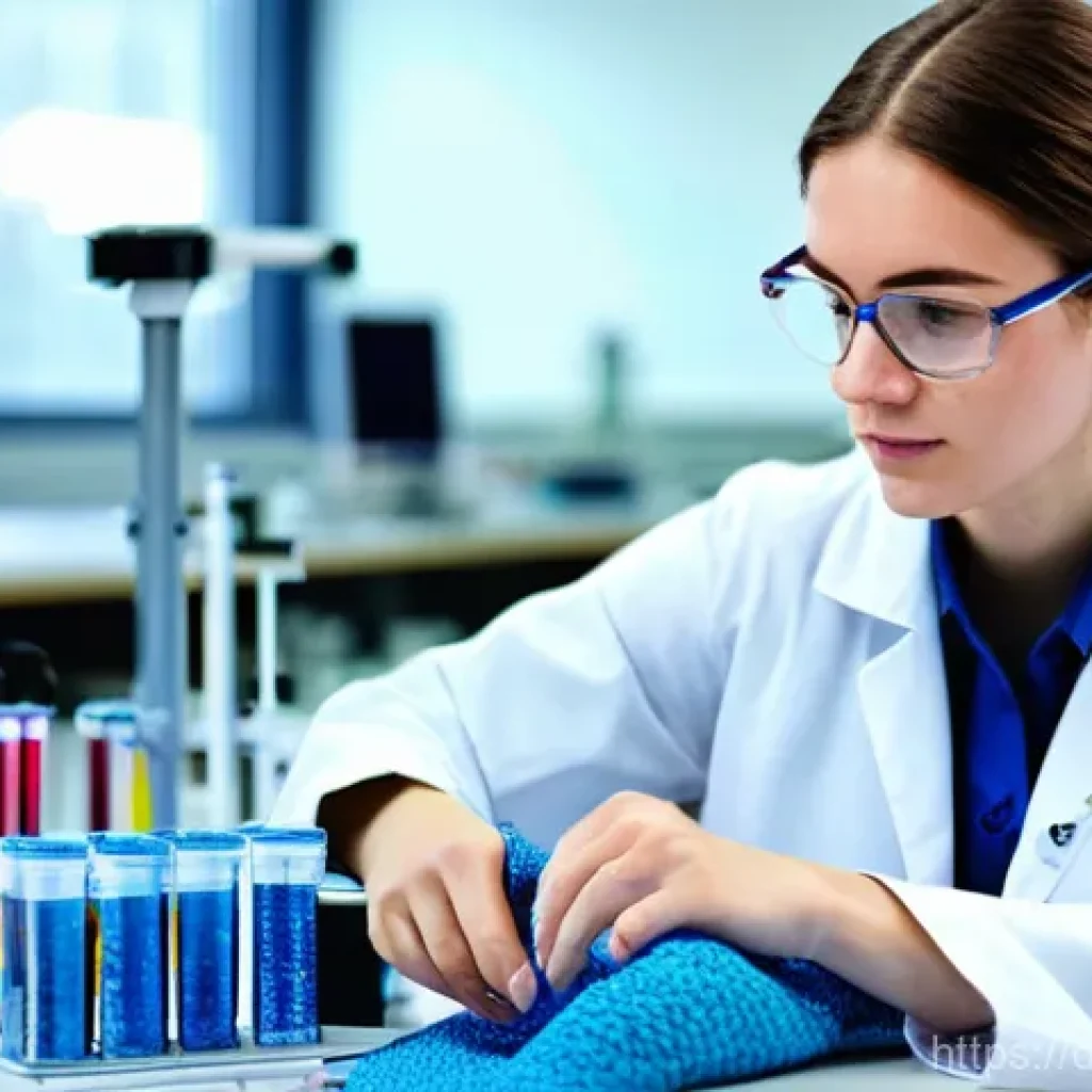 섬유기사 필기시험 대비 전략 - **A Deep Dive into Textile Technology:**
    A vibrant, dynamic image featuring a female university ...