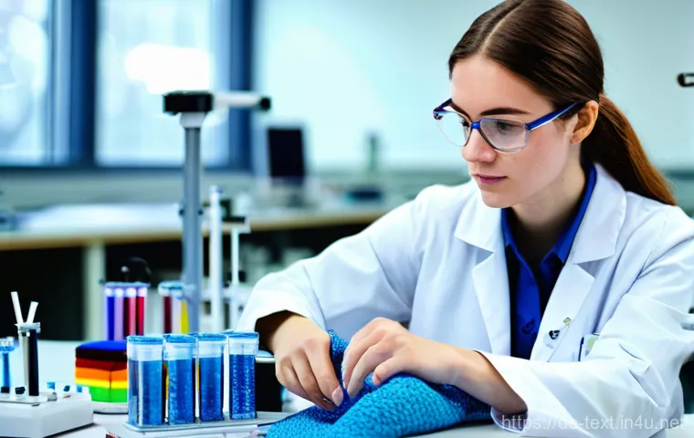 섬유기사 필기시험 대비 전략 - **A Deep Dive into Textile Technology:**
A vibrant, dynamic image featuring a female university ...