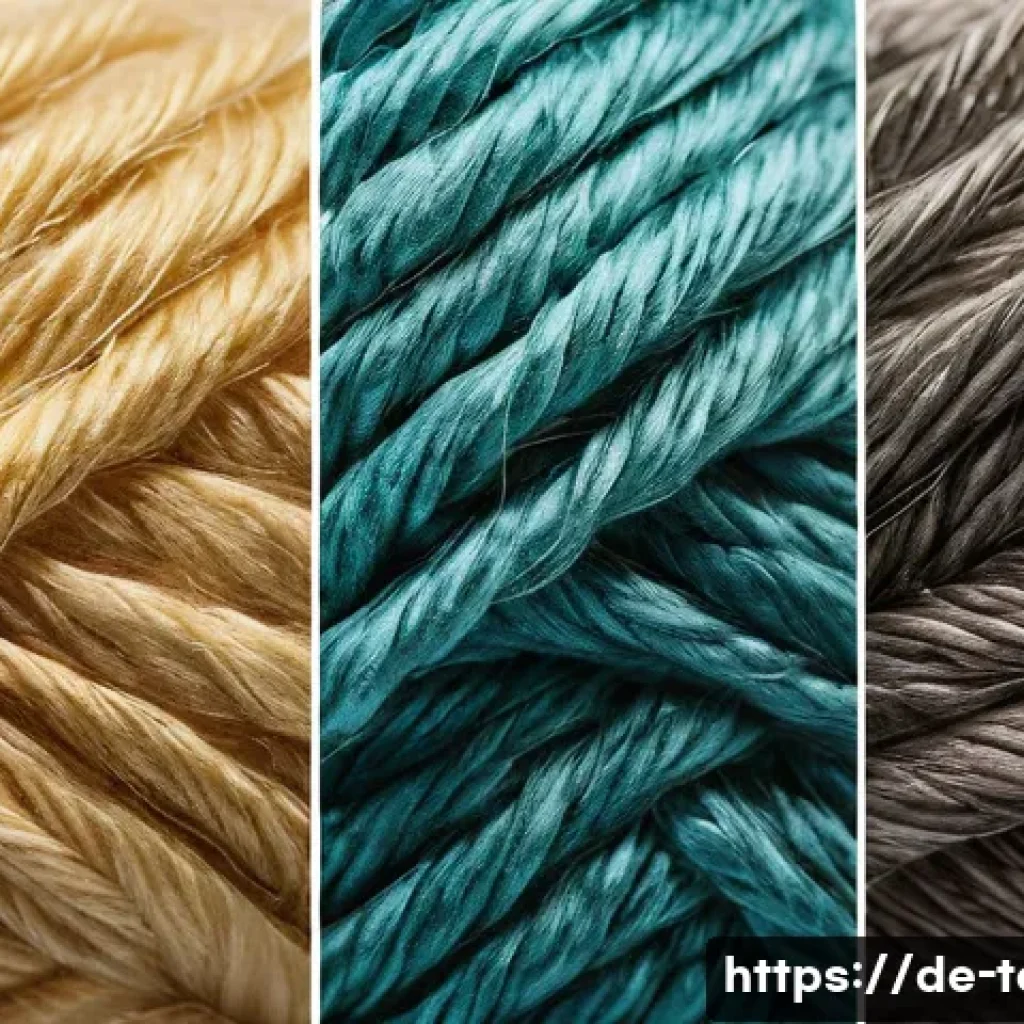 섬유기사 필기시험 빈출 개념 - A detailed close-up image of various natural and synthetic textile fibers laid out side by side on a...