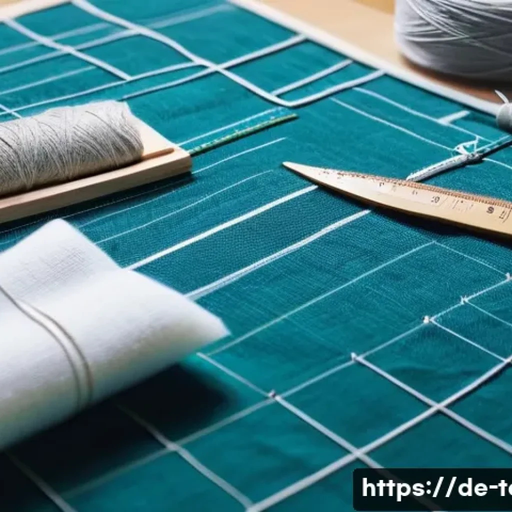 섬유기사 실기시험 연습 사례 - A detailed close-up of a textile technician’s workspace featuring various fabric samples such as cot...