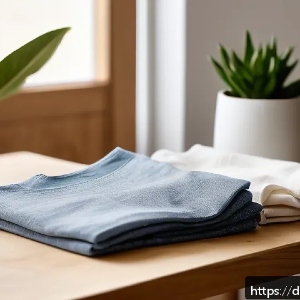 섬유기사와 섬유 소재 혁신 - A close-up scene showcasing sustainable fashion materials: soft, textured bio-cotton fabric with vis...