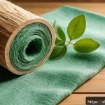 Home 19 섬유기사와 패션 산업 혁신 - A close-up image of soft, eco-friendly Lyocell fibers derived from wood pulp, displayed alongside na...