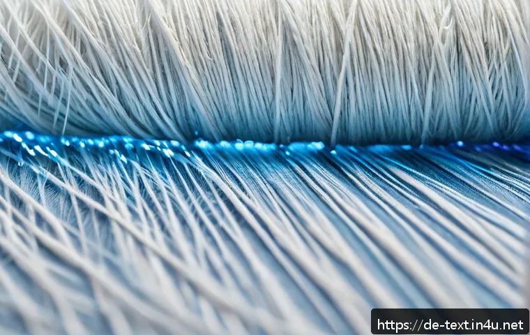 섬유기사 실기시험 채점 기준 - A highly detailed close-up image of various textile fibers under a microscope, showcasing natural fi...